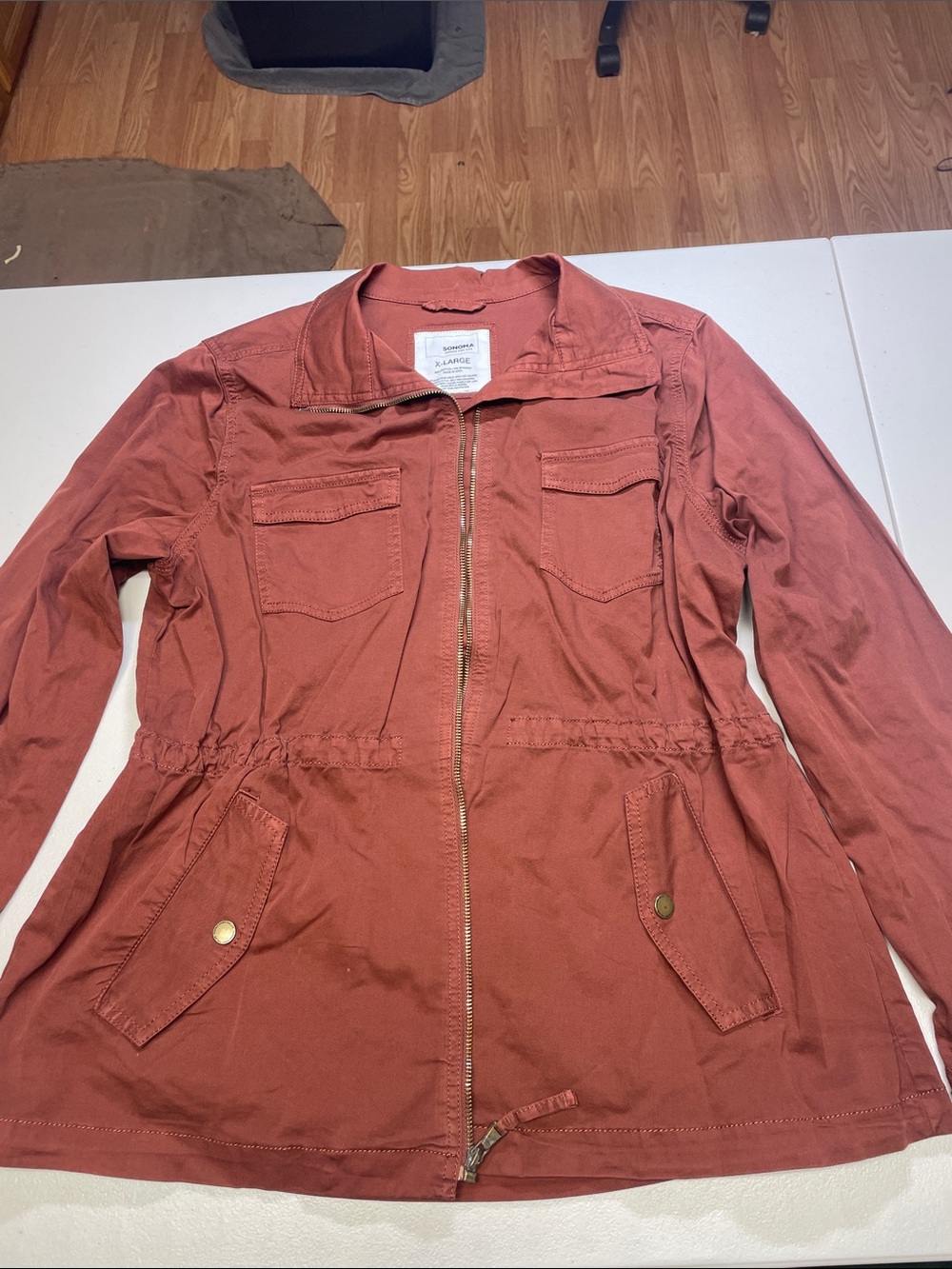 Sonoma Rust Utility Jacket with Drawstring Waist
